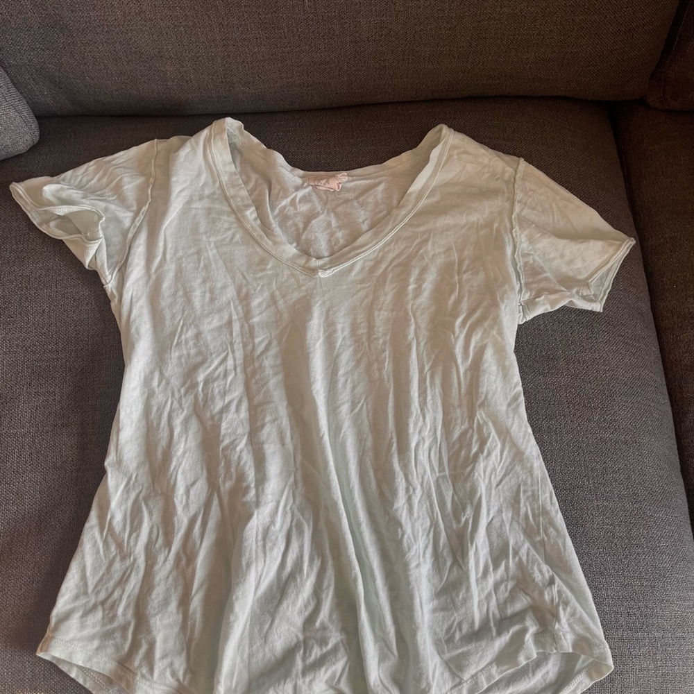 Light Mint V-Neck Women's Top